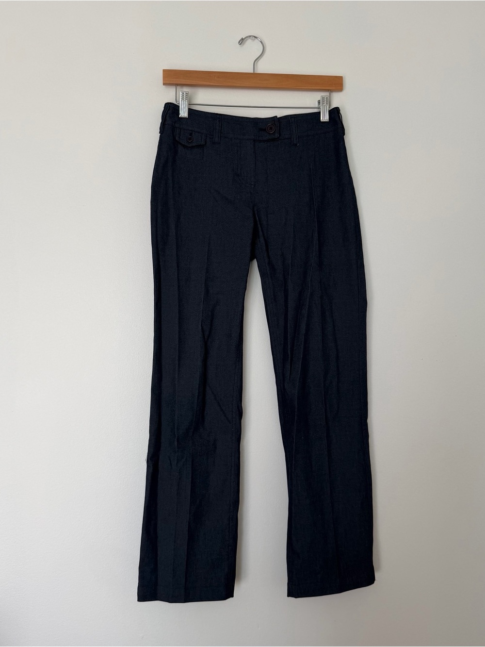 Jones New York Dark Navy Denim Dress Pants Straight Leg Bootcut Capri